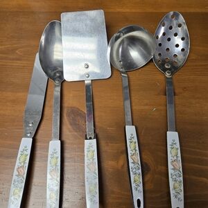Corningware Floral Handle Cooking Utensils Set